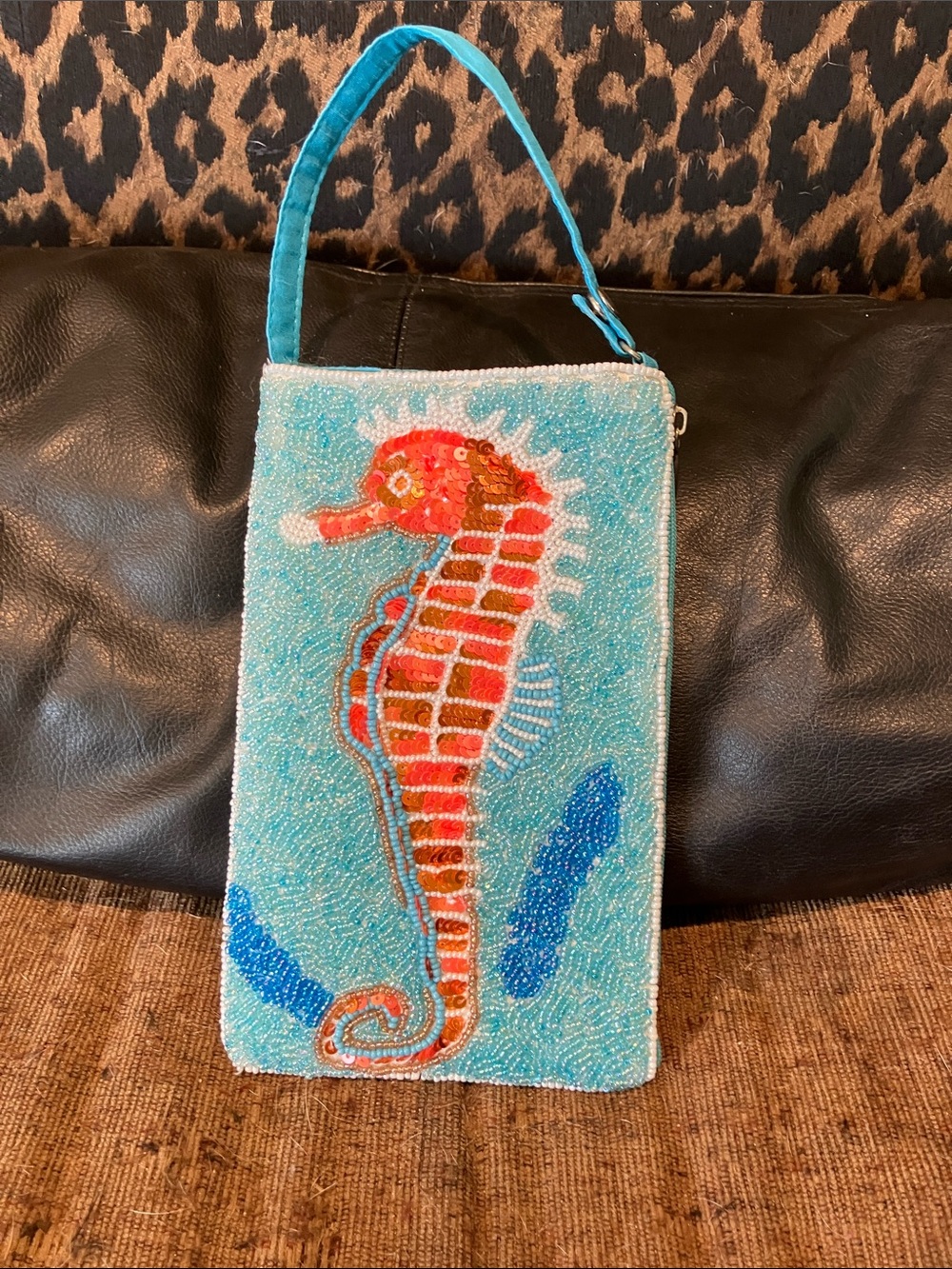 Bamboo Traders Beaded Seahorse Wristlet - Turquoise, Red, Blue